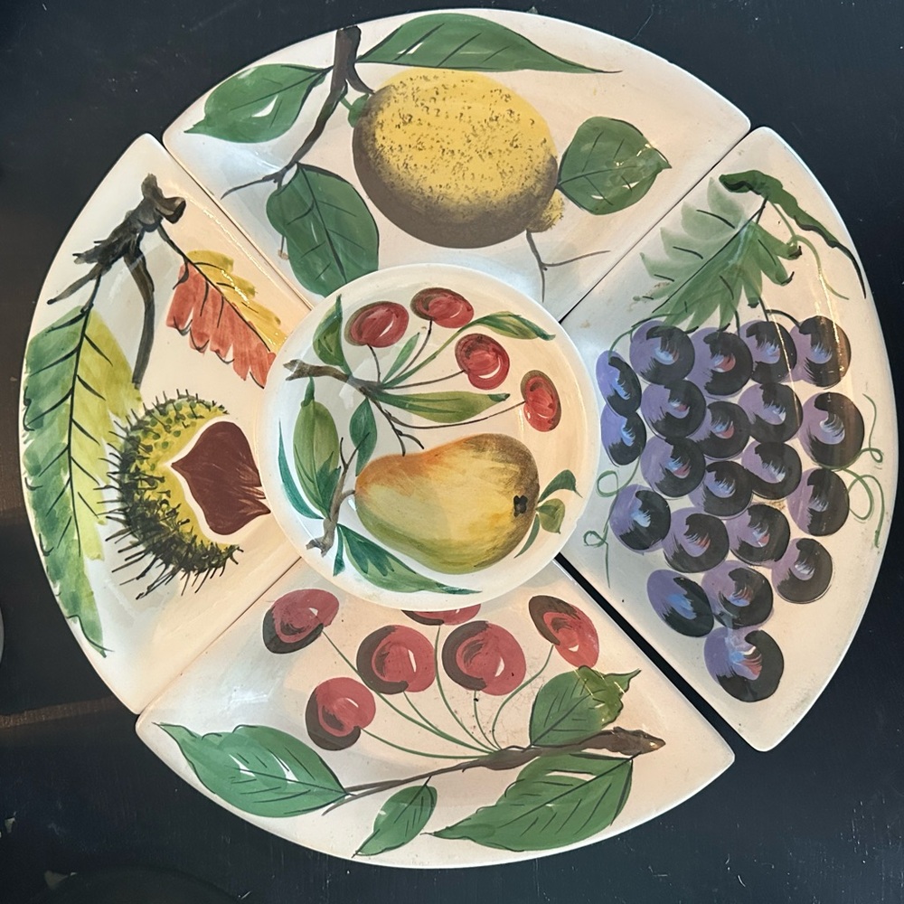 Fruit-Themed Ceramic Serving Platter